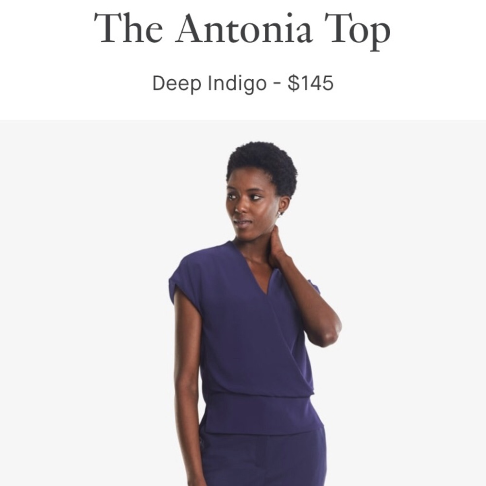 🥂NWT MMLAFLEUR Antonia Top Deep Indigo